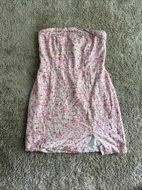Aeropostale Pink Floral Strapless Mini Dress